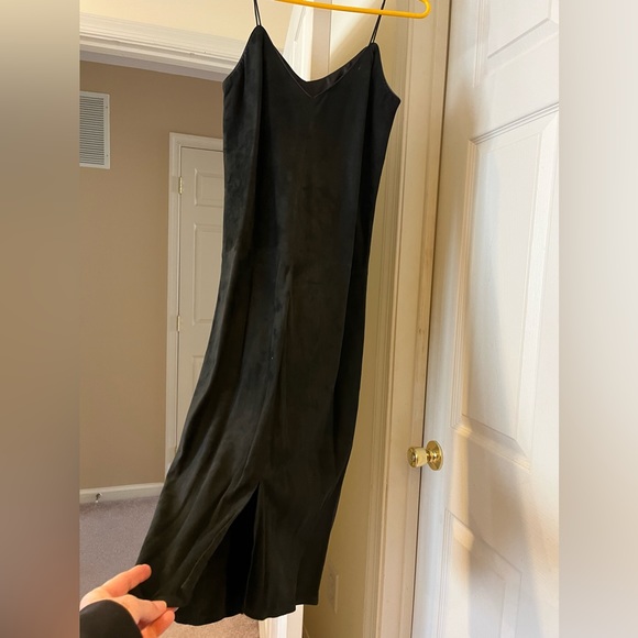 Black Suede Vintage 1980’s Dress - Picture 3 of 7